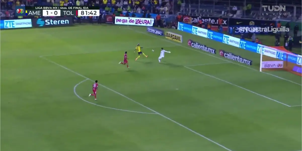 Captura del gol de TUDN del doblete de Aguirre