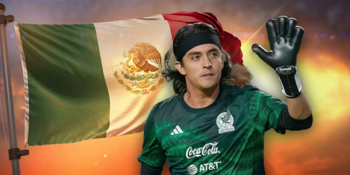 Carlos Acevedo y bandera de México/ Foto Wallpapers.com