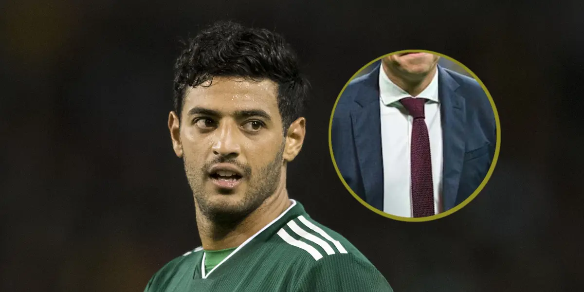 Carlos Vela e imagen de entrenador recortada/Foto Selección Mexicana.