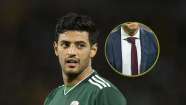 Carlos Vela e imagen de entrenador recortada/Foto Selección Mexicana.