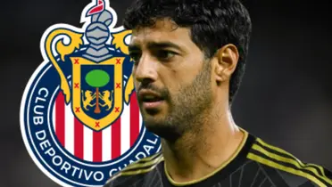 Carlos Vela junto a escudo de Chivas / FOTO MLS