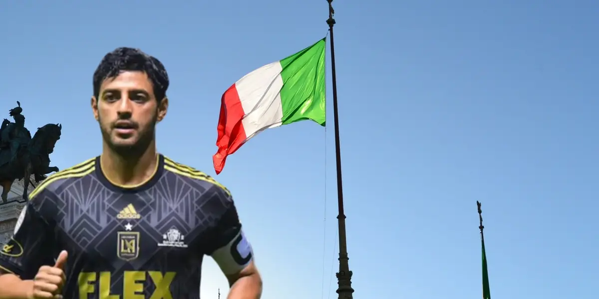 Carlos Vela junto a la bandera de Italia / FOTO ITALIANI