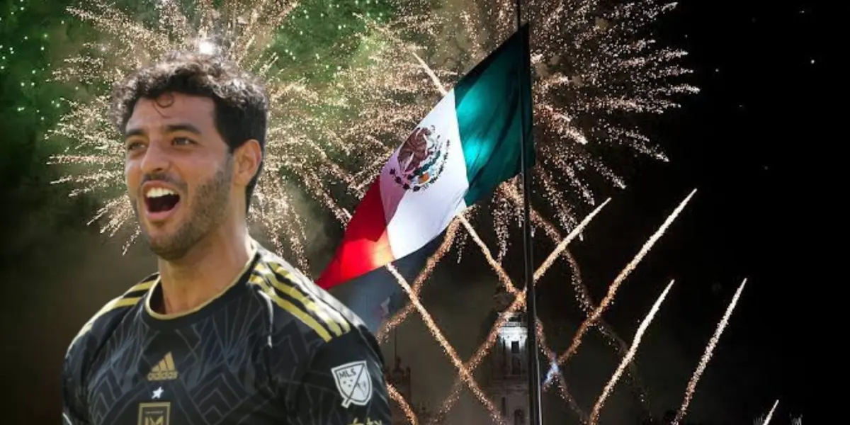 Carlos Vela junto a la bandera de México / FOTO MLS
