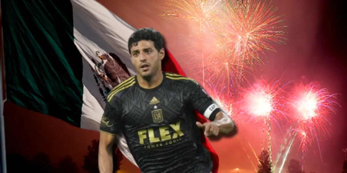 Carlos Vela junto a la bandera de México / FOTO QUINTA FUERZA