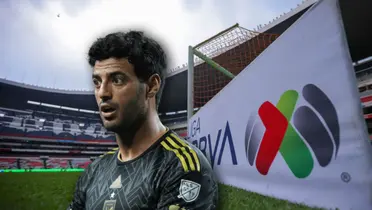Carlos Vela sorprendido y logo de la Liga MX/ Foto Mediotiempo.