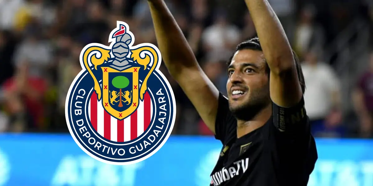 Carlos Vela y escudo de Chivas/ Foto 365scores.