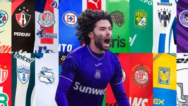César Huerta junto a escudos de la Liga MX / FOTO L'AVENIR