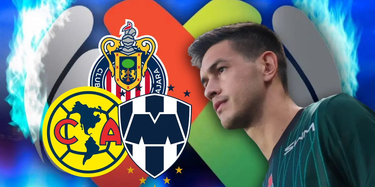 César Montes y escudos de clubes/Foto Marca.