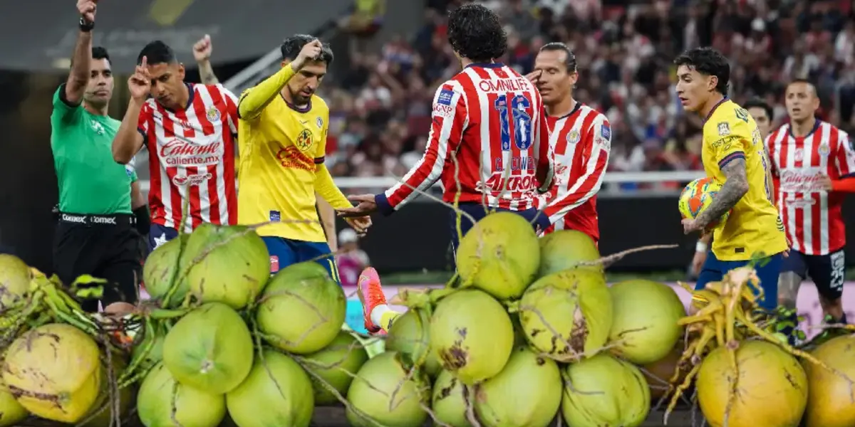 Chivas vs América junto a puesto de cocos / FOTO FREEPIK