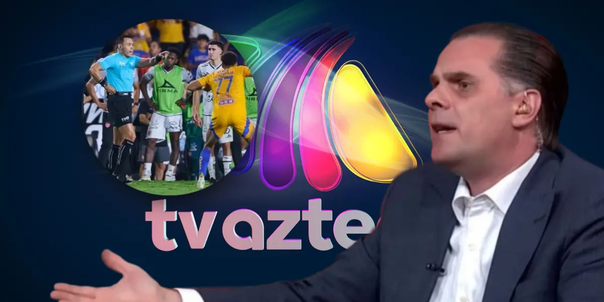 Christian Martinoli reclamando, jugadores de Tigres y Necaxa / Foto Phantom.