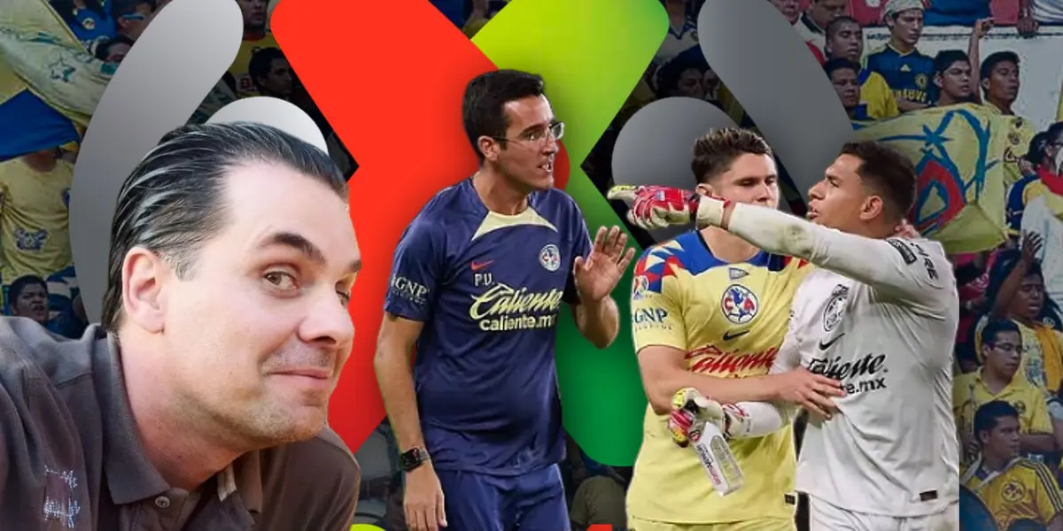 Christian Martinoli y jugadores del América reclamando/Foto Infobae.