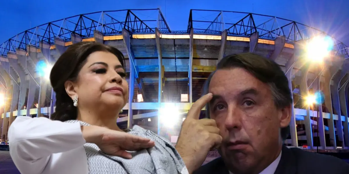 Clara Brugada y Emilio Azcárraga/Foto The Estadio Azteca.