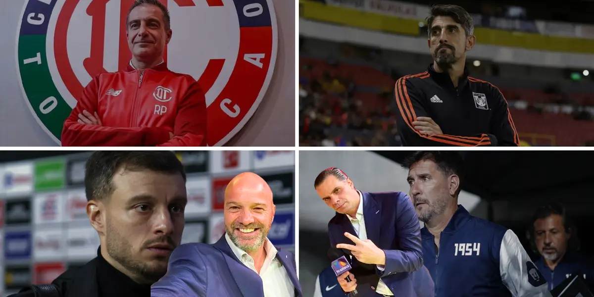 Collage de DT's, con García y Martinoli al frente. Foto: Récord, ESTO, El Universal