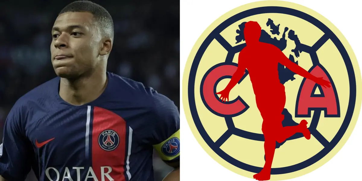 Collage de Mbappé y y el escudo del América. Foto de Kyllian: Futbolred