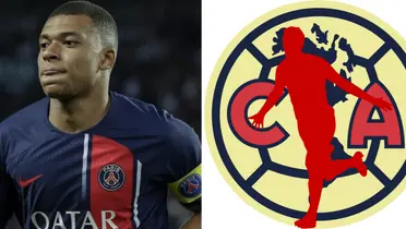 Collage de Mbappé y y el escudo del América. Foto de Kyllian: Futbolred