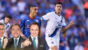 Comentaristas de TUDN junto al Rayados vs Cruz Azul