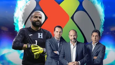 Comentaristas de TV Azteca y Edrick Menjívar/ Foto Marca.