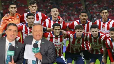Comentaristas deportivos junto a Chivas / FOTO Getty Images