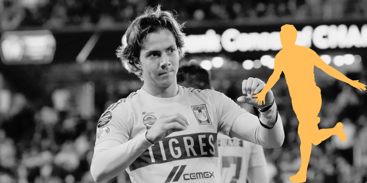 Córdova celebrando en partido con Tigres. Foto: Mediotiempo