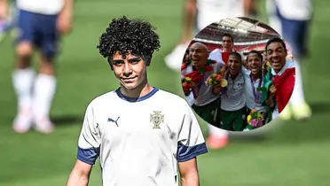 Cristiano Ronaldo Jr y ex jugadores de la Selección Mexicana/ Foto Cbssportgolazo.