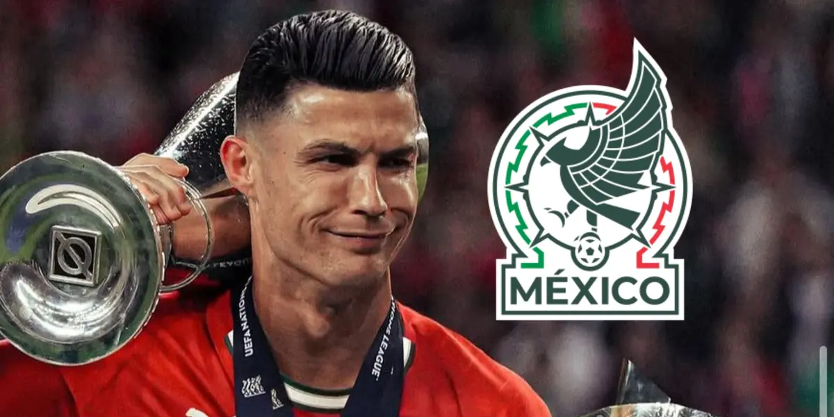 Cristiano Ronaldo junto al escudo de la Selección Mexicana / FOTO FACEBOOK