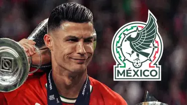 Cristiano Ronaldo junto al escudo de la Selección Mexicana / FOTO FACEBOOK