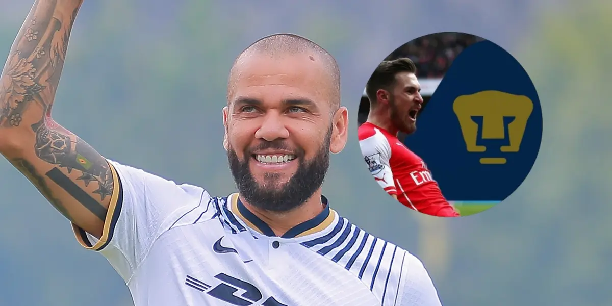 Dani Alves y Aaron Ramsey/Foto TUDN.