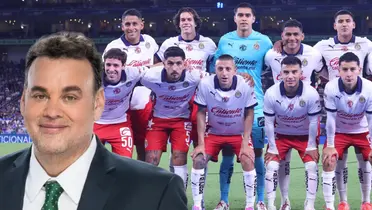 David Faitelson junto a jugadores de Chivas / FOTO THE DALLAS MORNING NEWS