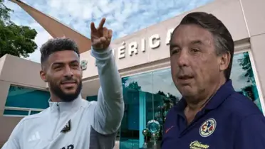 Denis Bouanga junto a Emilio Azcárraga / FOTO MARCA