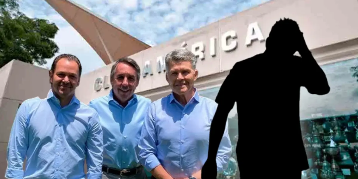 Directivos del América y silueta de futbolista/Foto Fútbol Total.