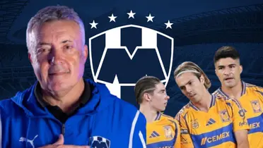 Domènec Torrent junto a jugadores de Tigres / FOTO RAYADOS