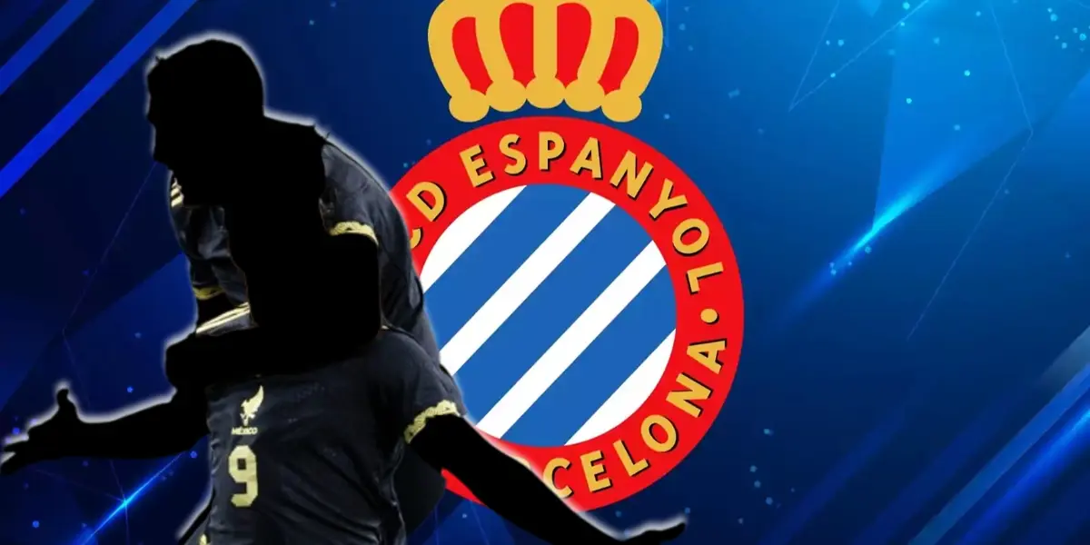 Dupla incógnita del Tri junto al escudo del Espanyol / FOTO JUAN FÚTBOL