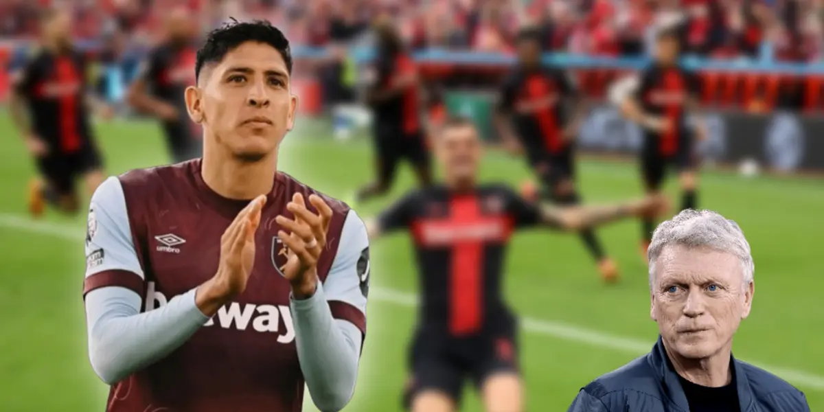 Edson Álvarez aplaudiendo y David Moyes viéndolo/ Foto Bundesliga.