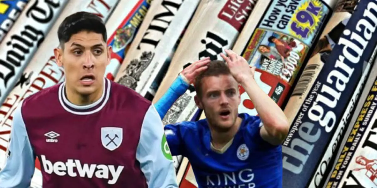 Edson Álvarez junto a Jamie Vardy