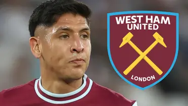 Edson Álvarez junto al escudo de West Ham / FOTO BOLAVIP