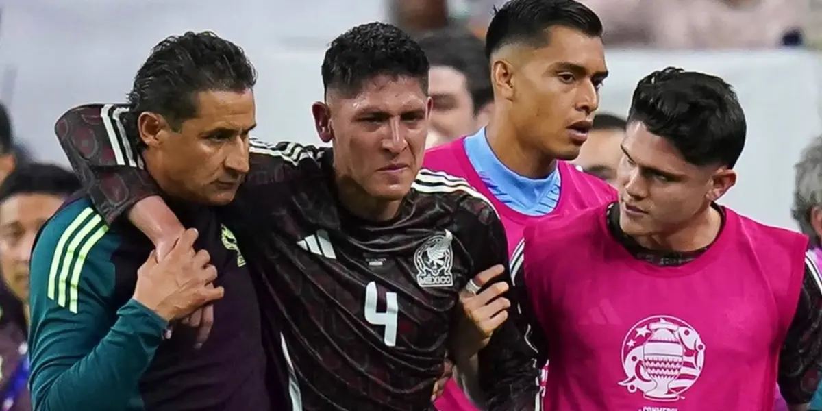 Edson Álvarez saliendo del México vs Jamaica / FOTO X