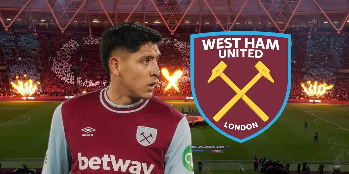 Edson Álvarez y logo del West Ham/ Foto ESPN.