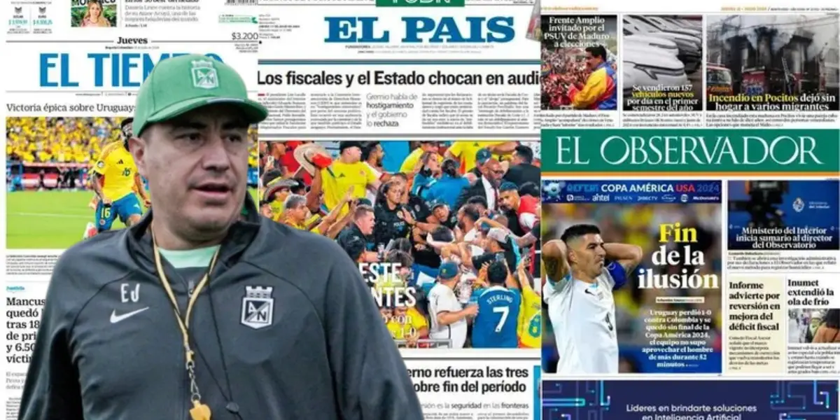 Efraín Juárez junto a periódicos de Colombia / FOTO BOLAVIP