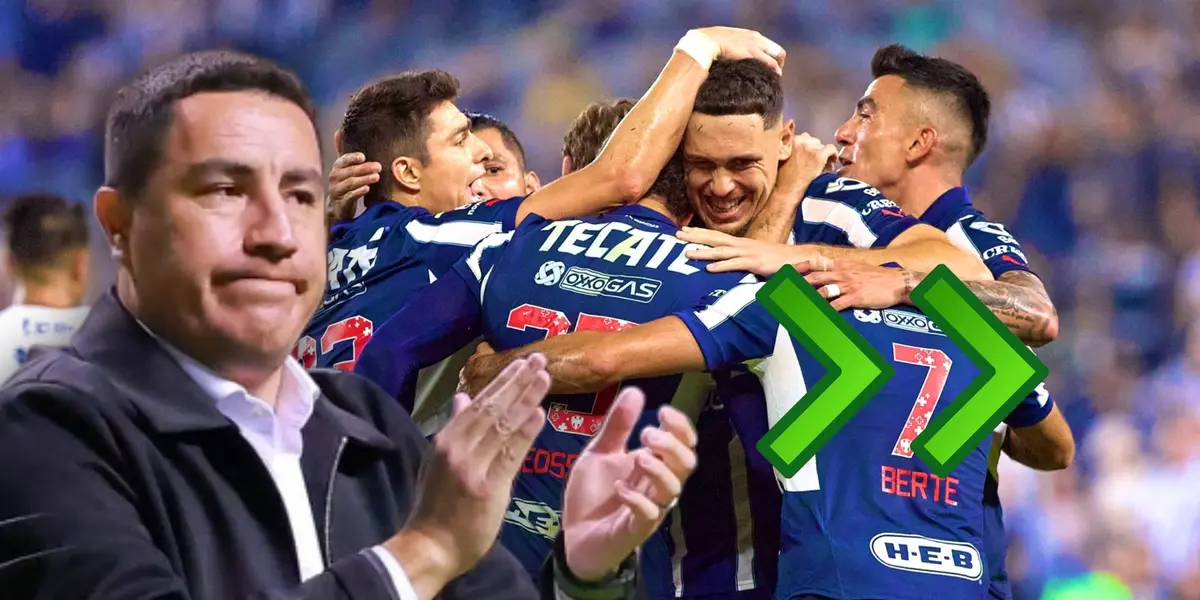 Efraín Juárez y jugadores de Monterrey/Foto Soy Rayado.