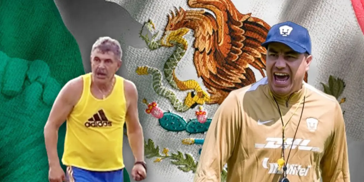 Efraín Juárez y Ricardo Ferretti a su lado/Foto Infobae.