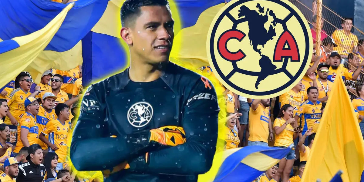 El arquero americanista se enganchó con la afición del equipo rival.