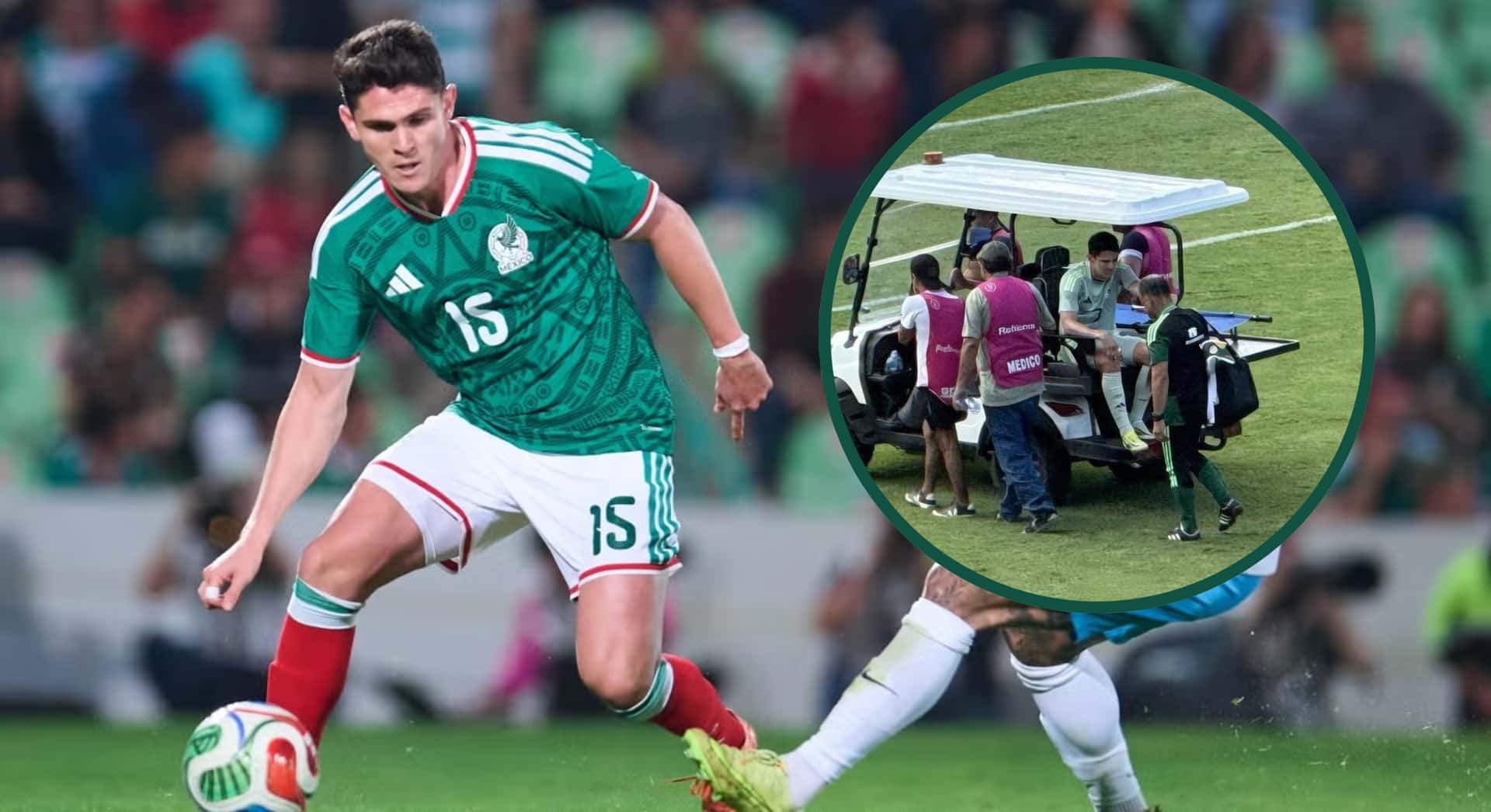 El mexicano salió de cambio tras la primer media hora de juego por una molestia