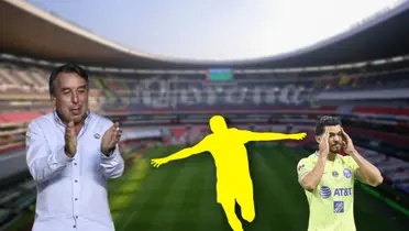 Emilio Azcárraga aplaudiendo, Henry Martín y silueta de jugador/ Foto Debate.