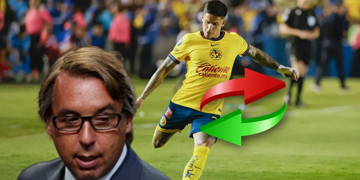 Emilio Azcárraga, Brian Rodríguez y dos flechas/Foto Club América.