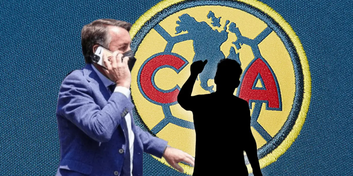 Emilio Azcárraga hablando pro teléfono y silueta de jugador/ Foto Nike.