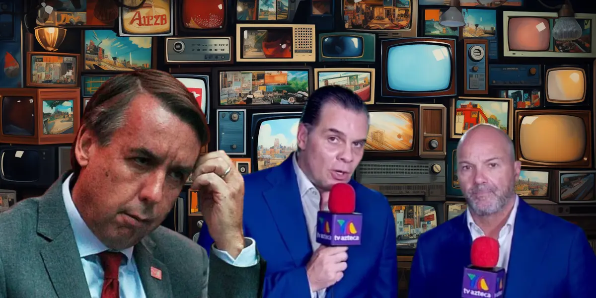 Emilio Azcárraga junto a equipo de TV Azteca / FOTO TOMATAZOS