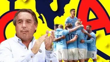 Emilio Azcárraga junto a futbolistas del Manchester City / FOTO POSTA DEPORTES