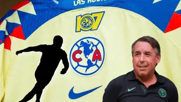 Emilio Azcárraga sonriendo y silueta de jugador./Foto Osteria Caserma