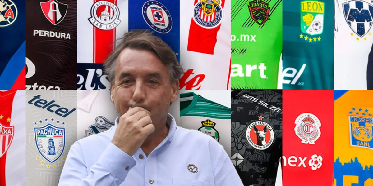 Emilio Azcárraga y camisetas de clubes/Foto El Heraldo de México