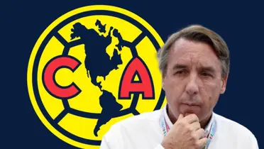 Emilio Azcárraga y escudo de las Águilas/ Foto Club América.